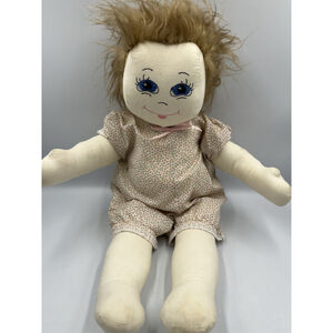 VINTAGE 1988 Rag Doll Homemade HAS TAG ON BACK , HOMEMADE DRESS AS IS